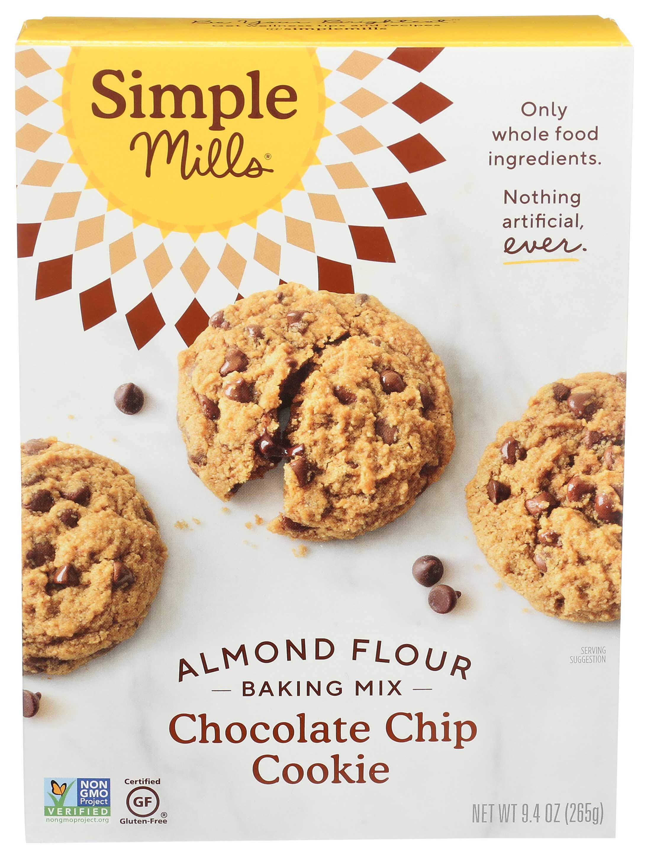 Simple Mills Chocolate Chips Cookie Almond Flour Baking Mix, 9.4 Ounce -- 6 per case