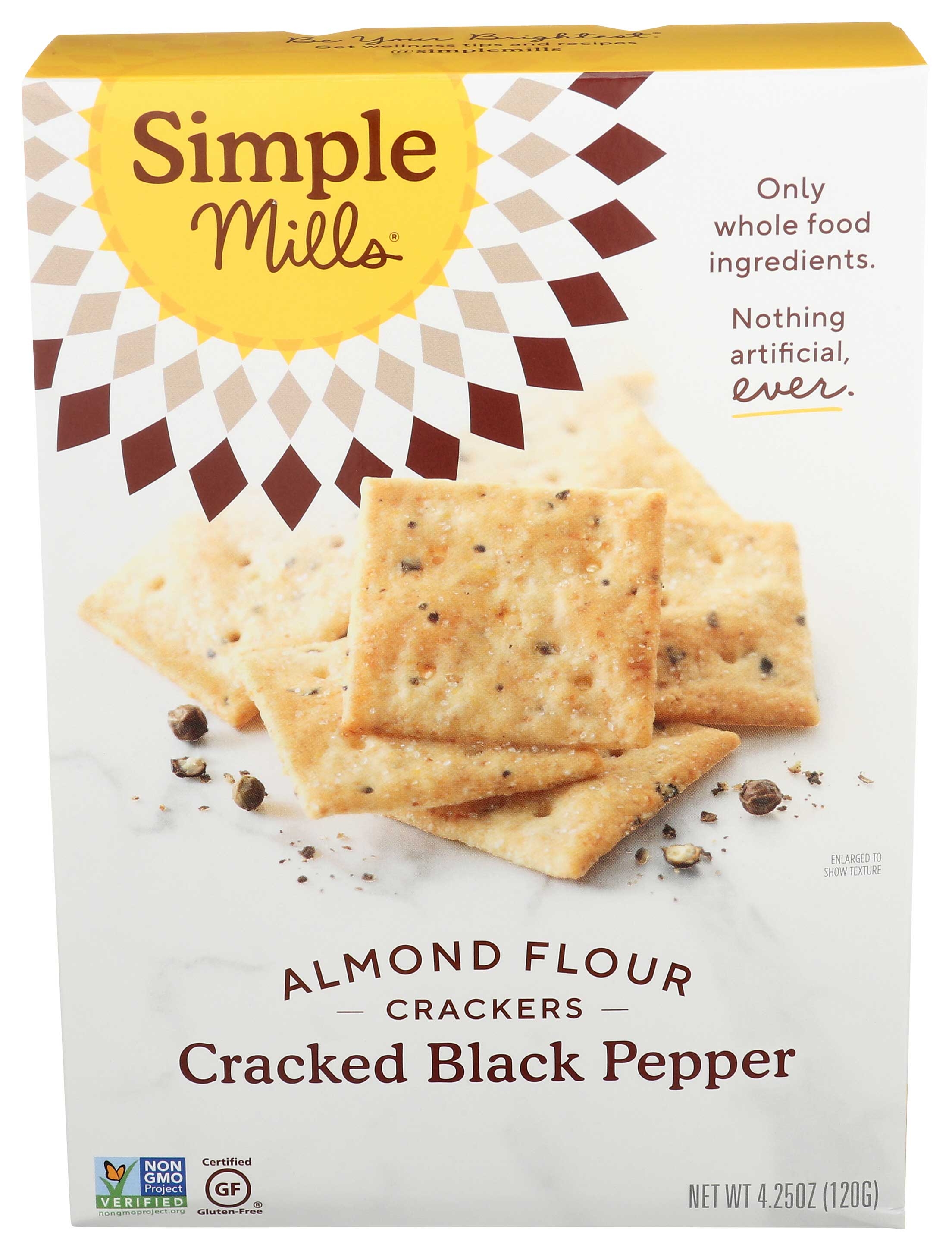 Simple Mills Black Pepper Flour Cracker, 4.25 Ounce -- 6 per case