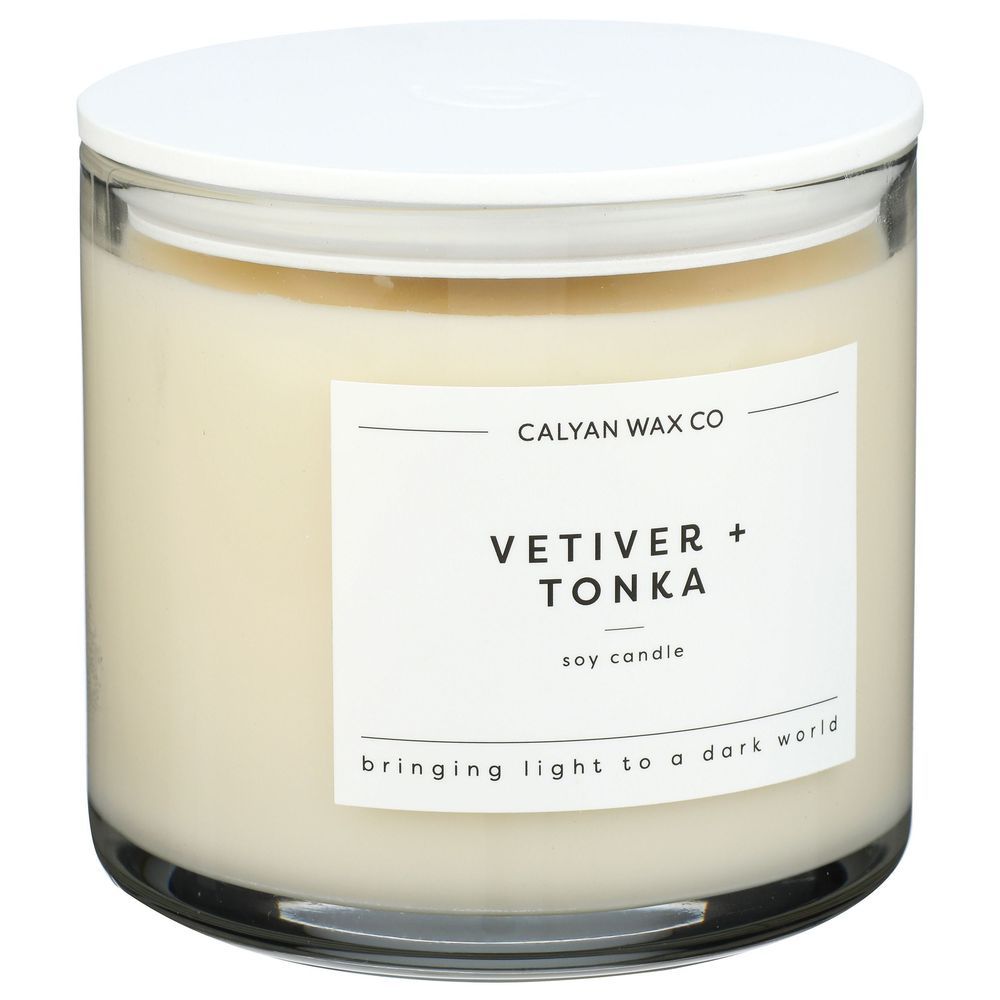 Calyan Wax Vetiver Plus Tonka 3-wick Clear Glass Tumbler Soy Candle, 14.9 Ounce -- 4 Per Case