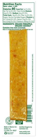 Solely Organic Pineapple with Coconut Fruit Jerky, 0.8 Ounce -- 72 per case