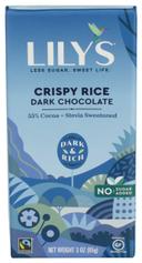 Lilys Sweetened with Stevia Crispy Rice Dark Chocolate Bar, 3 Ounce -- 12 per case.