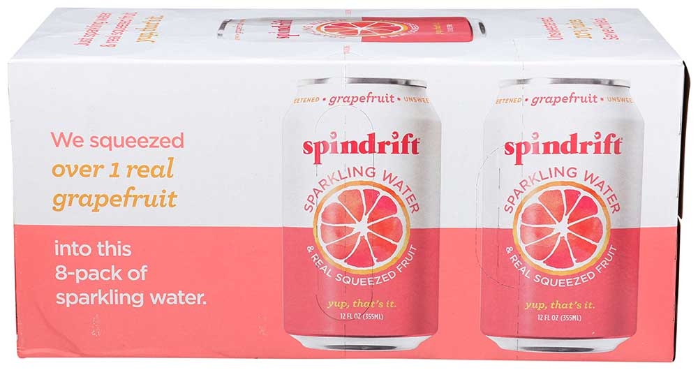 Spindrift Grapefruit Sparkling Water, 8 count per pack -- 3 per case