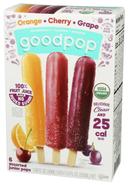 GoodPop Organic Assorted 3 Flavors Junior Pops, 1.65 Ounce - 6 per pack -- 8 packs per case