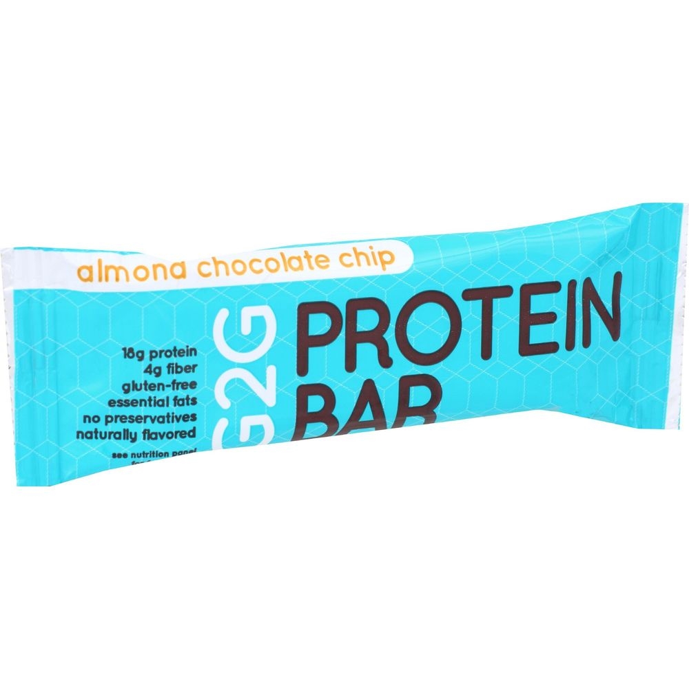 G2G Almond Chocolate Chip Protein Bar, 2.47 Ounce -- 16 per case