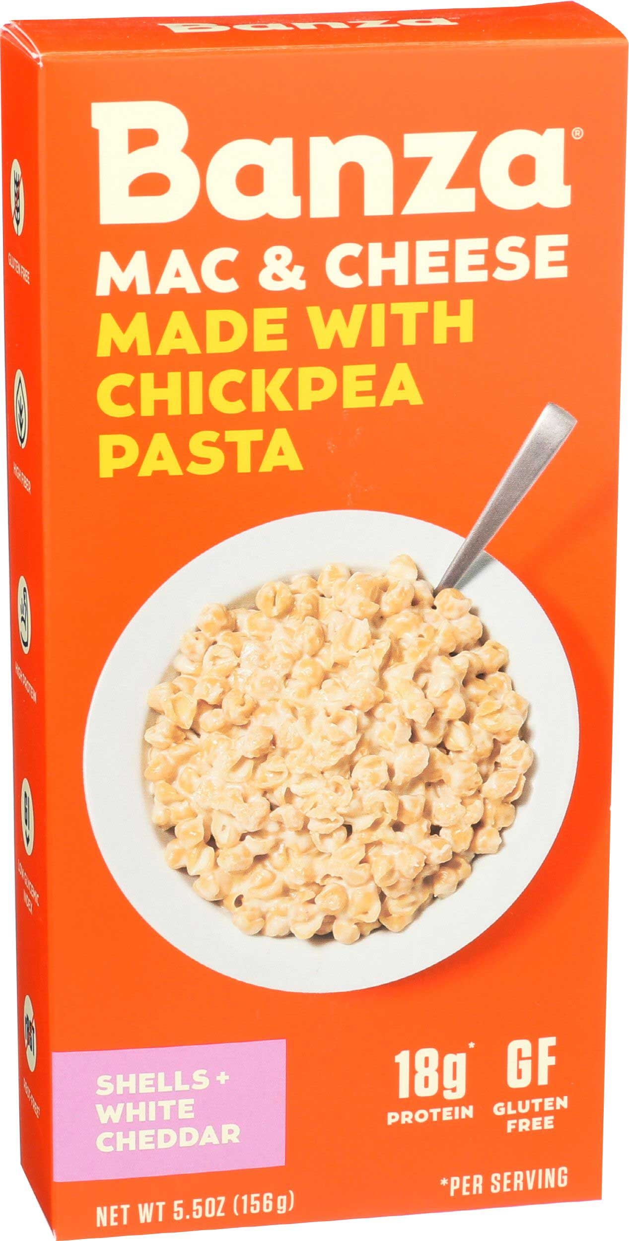 Banza Chickpea Shells and White Cheddar Chickpea Pasta, 5.5 Ounce -- 6 per case