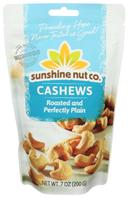 Sunshine Nut Company Roasted and Perfectly Plain Cashews, 7 Ounce -- 6 per case