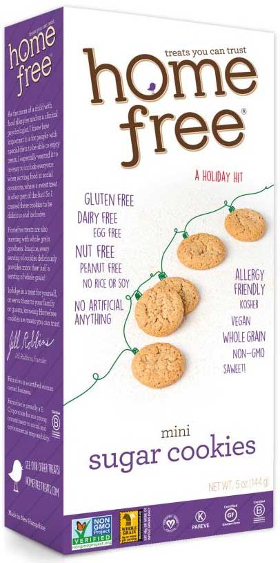 Homefree Holiday Mini Cookies - Shipper, 15 1/2 x 13 x 62 inch -- 36 per case