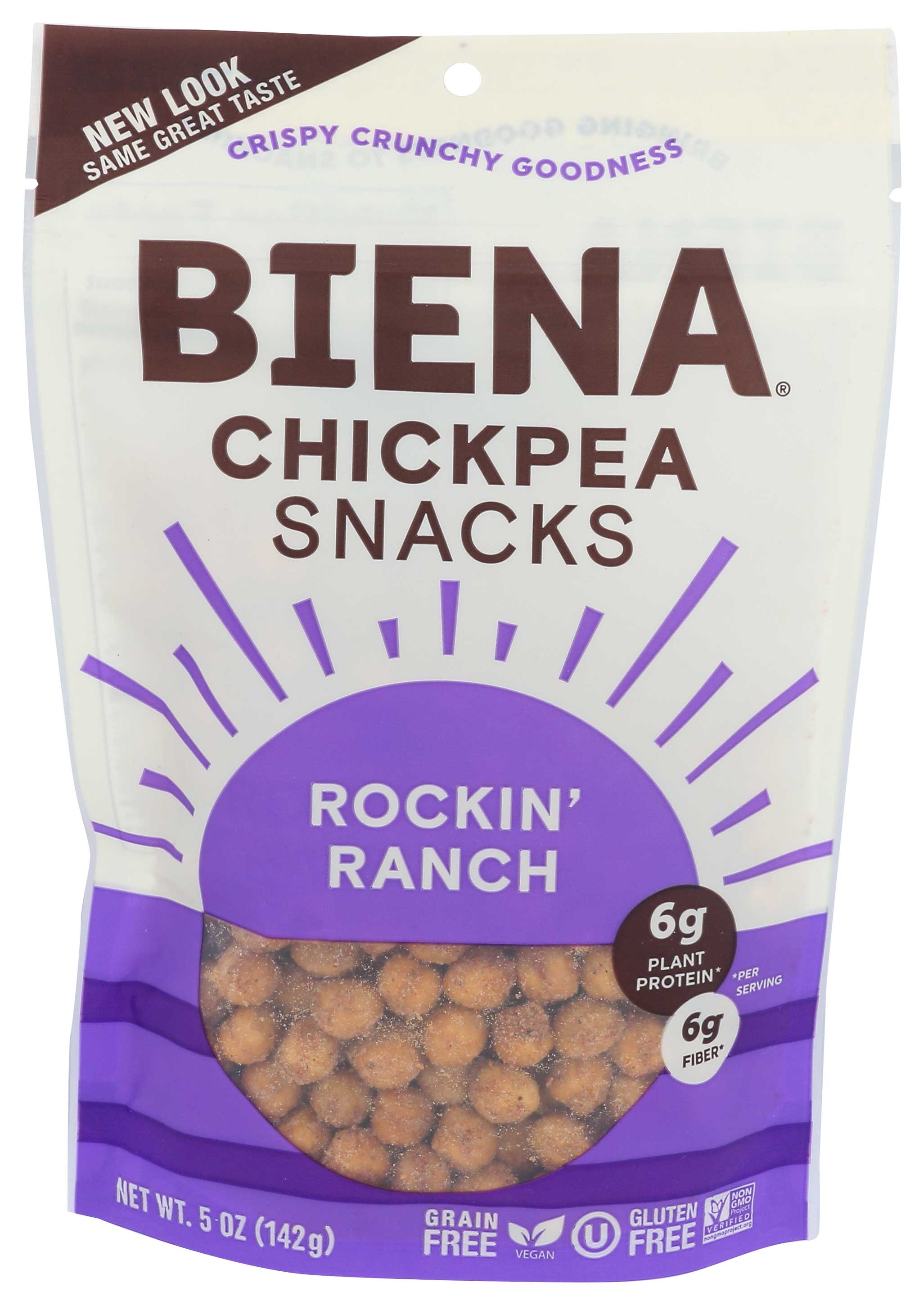 Biena Rockin Ranch Roasted Chickpea Snack, 5 Ounce -- 8 per case