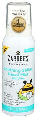 Zarbees Soothing Saline Nasal Mist with Aloe, 3 Fluid Ounce -- 3 per case