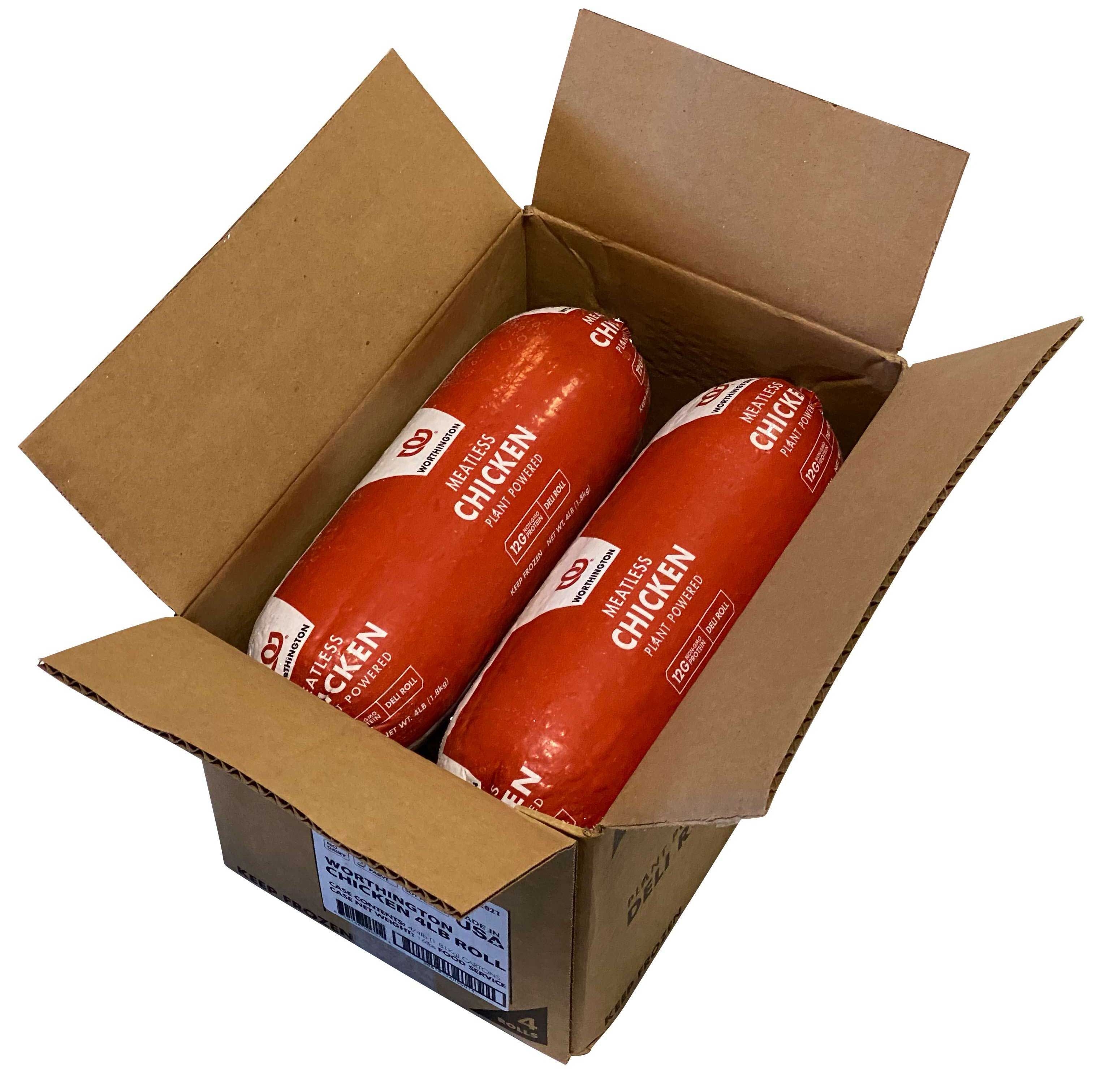 Worthington Plant Based Deli Style Chicken Roll, 4 Pound -- 4 per case