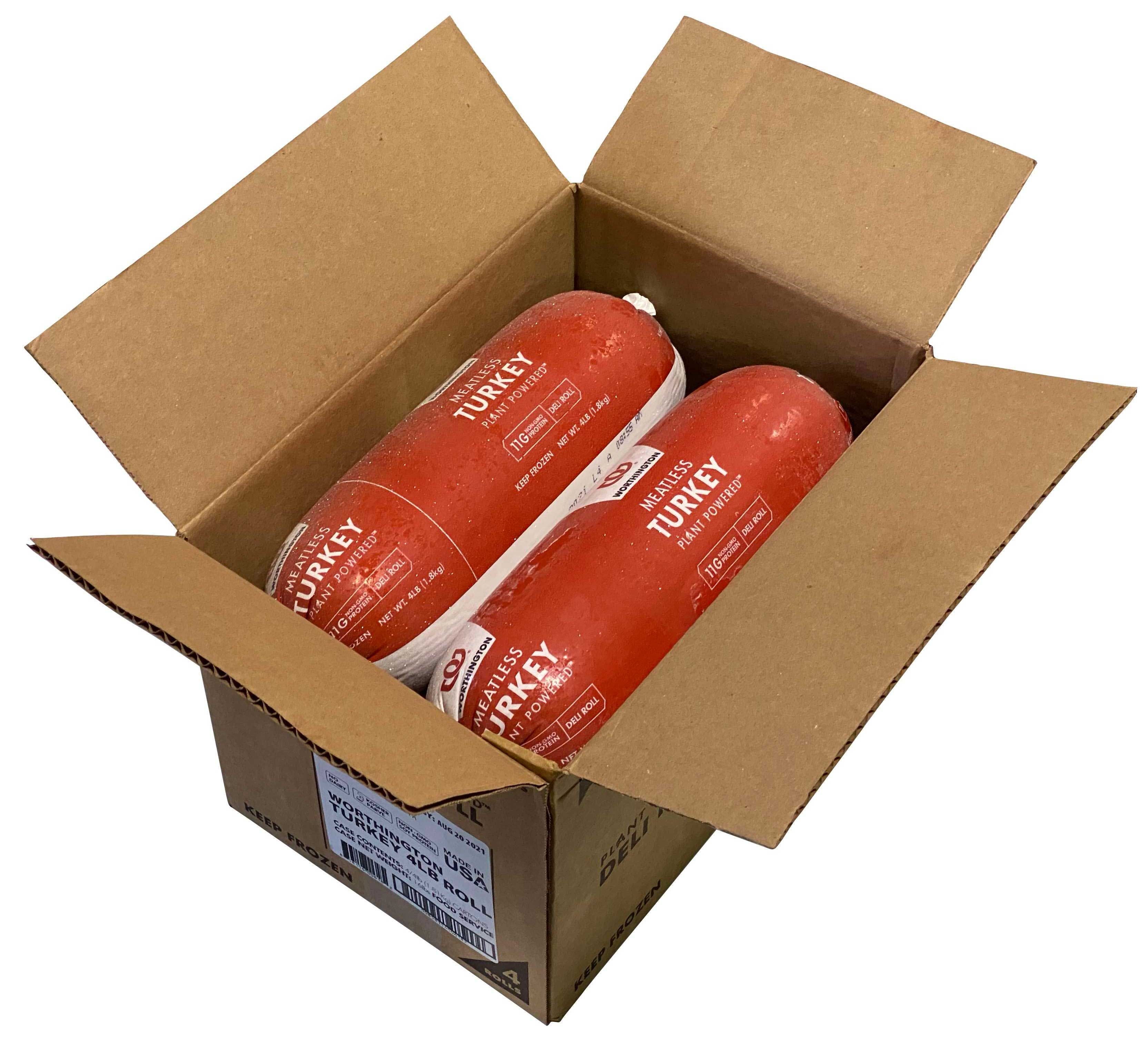 Worthington Plant Based Oven Roasted Turkey Roll, 4 Pound -- 4 per case