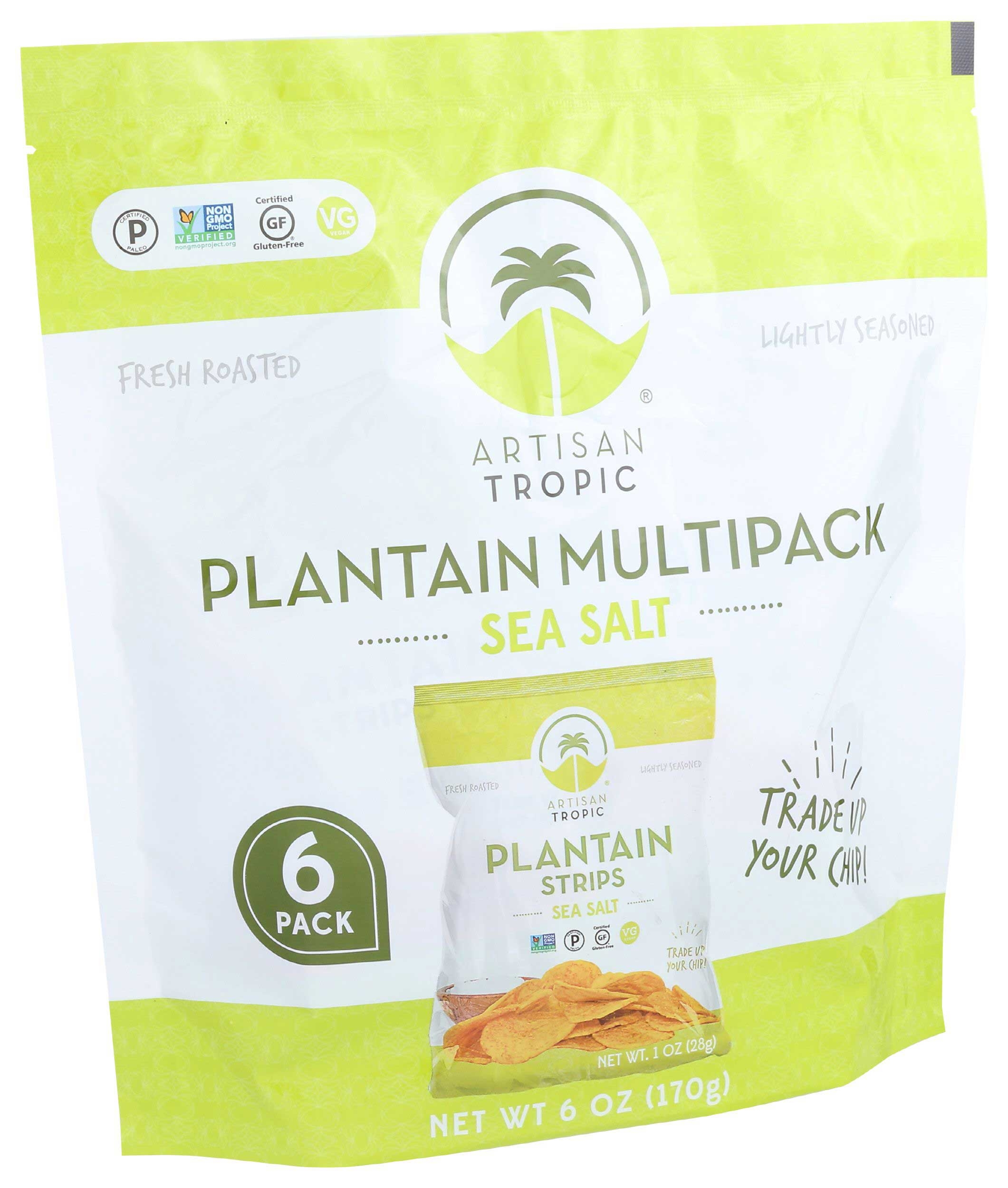 Artisan Tropic Sea Salt Plantain Strips, 6 Ounce -- 6 per case