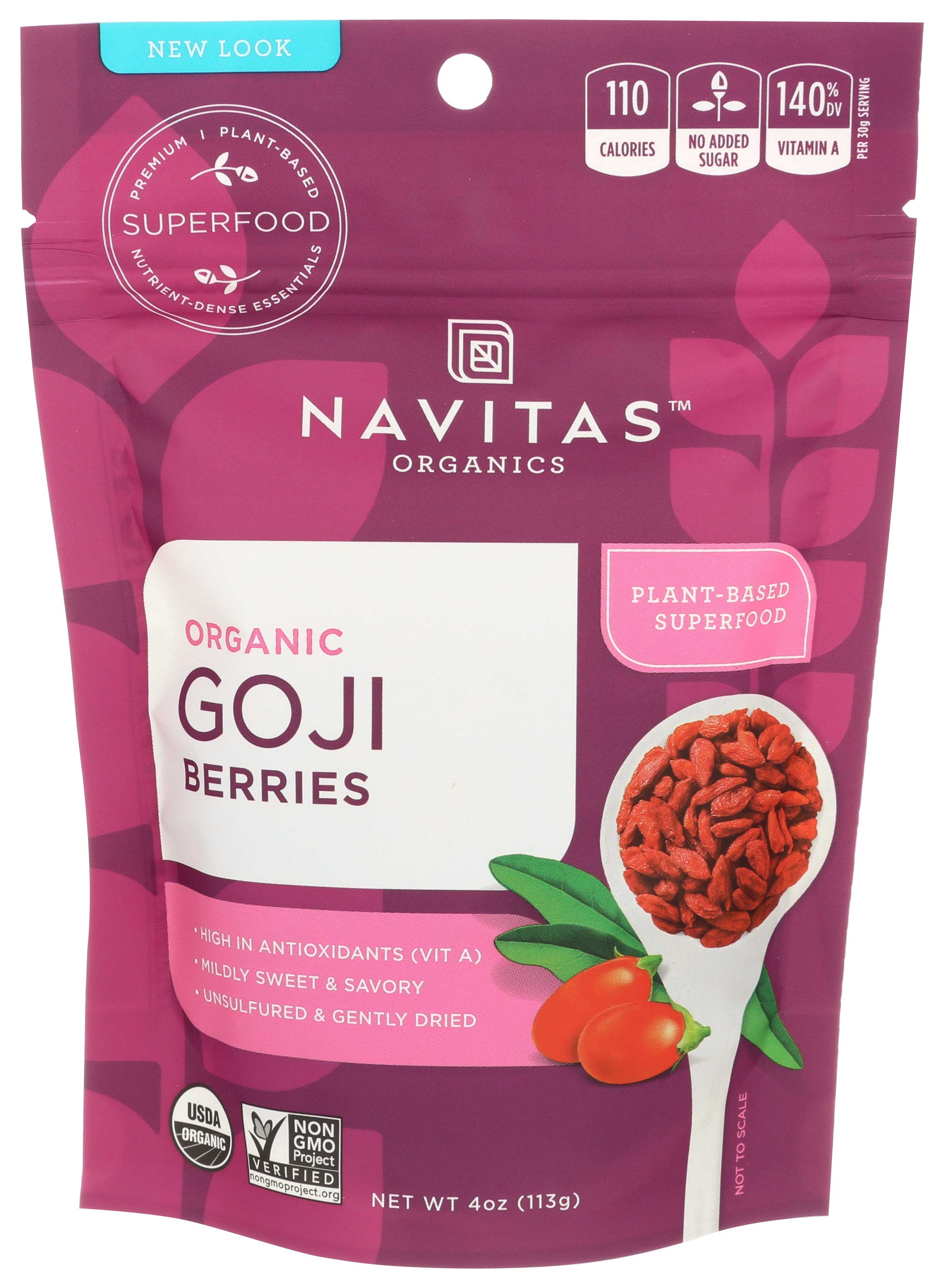 Navitas Naturals Organic Sun Dried Goji Berries, 4 Ounce -- 12 per case.
