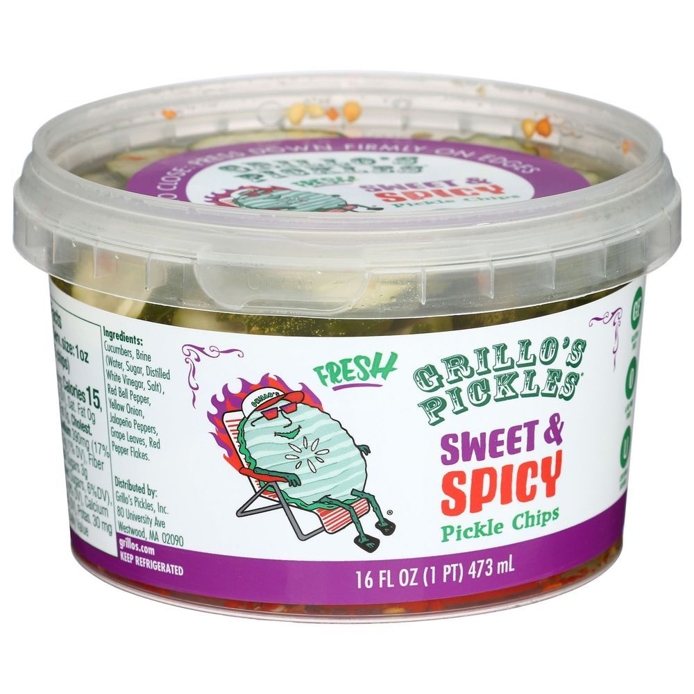 Grillos Fresh Sweet And Spicy Pickle Chips, 16 Ounce -- 6 Per Case