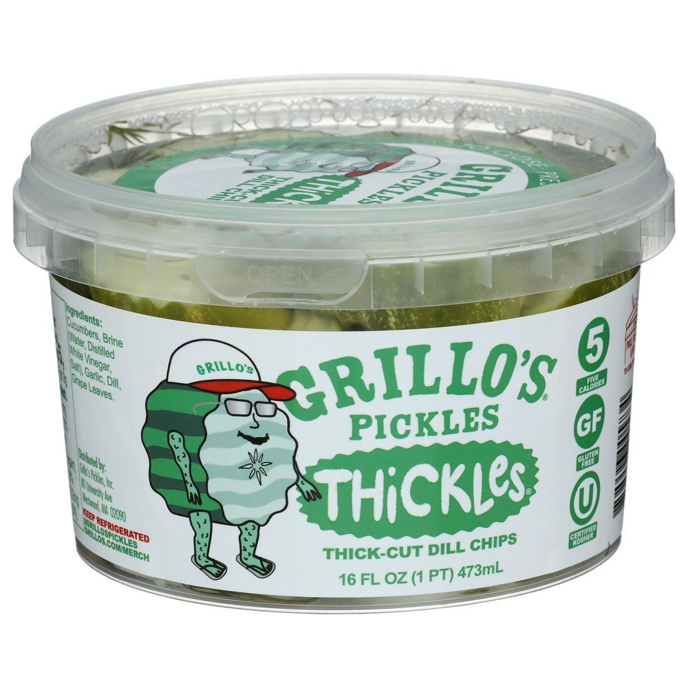 Grillos Thickles Thick Cut Dill Pickle Chips, 16 Fluid Ounce -- 6 Per Case