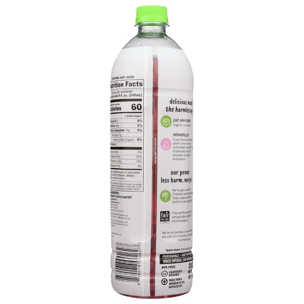 Harmless Harvest Organic Coconut Water, 32 Fluid Ounce -- 6 per case.