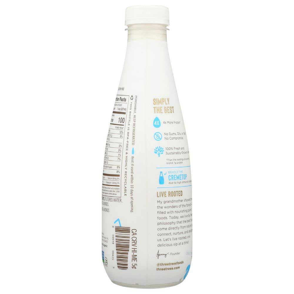 Three Trees Organic Original Almondmilk, 28 Fluid Ounce -- 6 Per Case