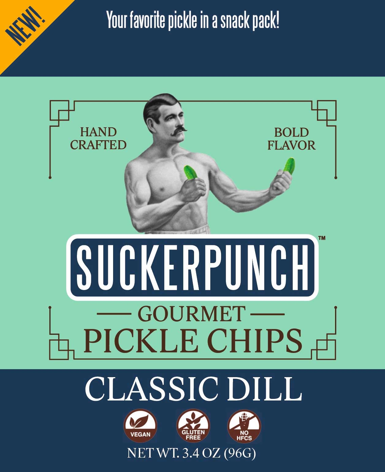 Suckerpunch Gourmet Classic Dill Pickle Chip, 3.4 Ounce -- 12 per case
