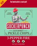 Suckerpunch Gourmet 3 Pepper Fire Pickle Chip, 3.4 Ounce -- 12 per case