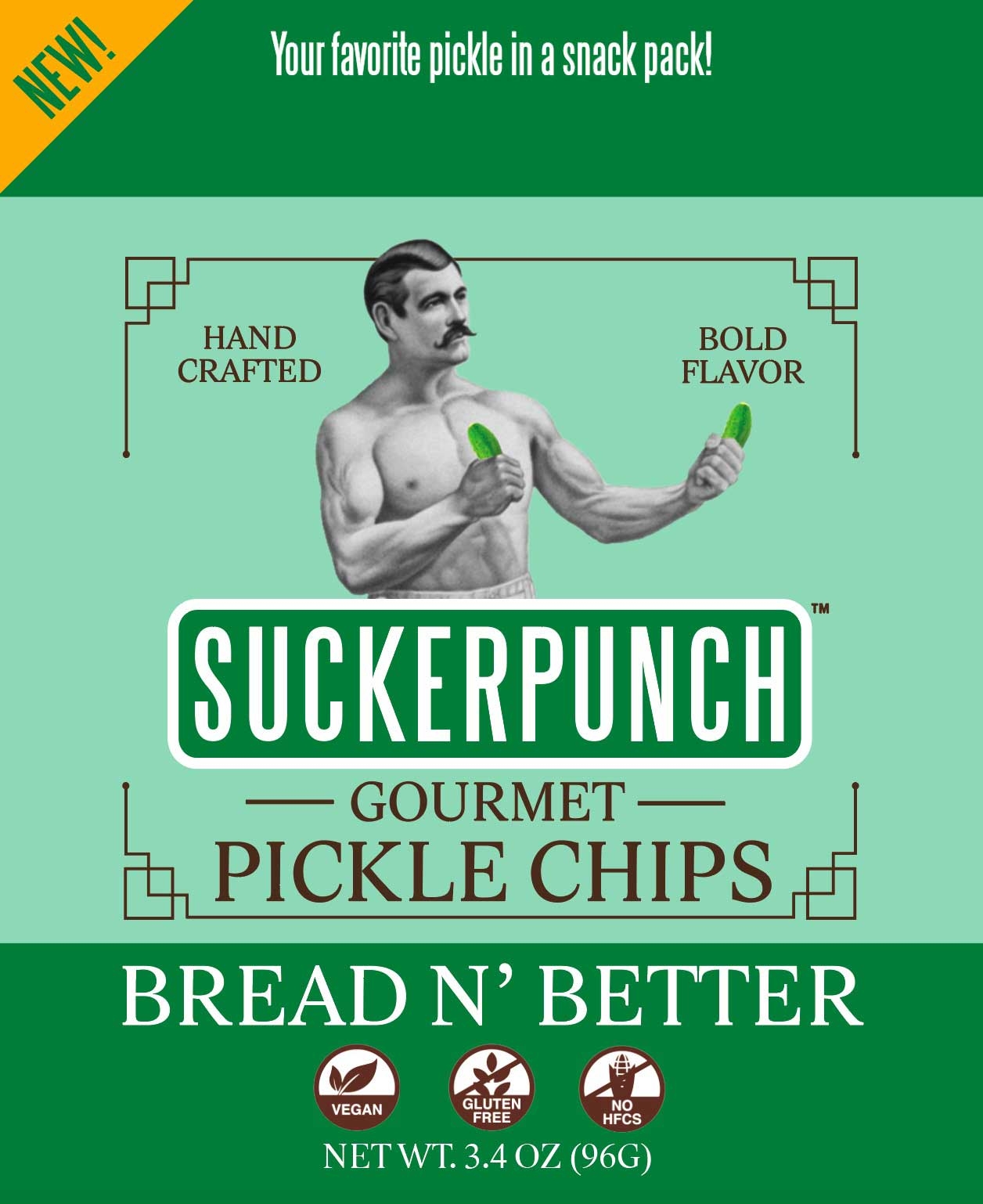 Suckerpunch Gourmet Bread and Butter Pickle Chip, 3.4 Ounce -- 12 per case