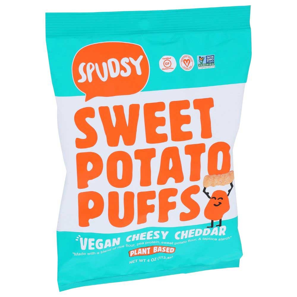 Spudsy Vegan Cheesy Cheddar Sweet Potato Puffs, 4 Ounce -- 12 per case