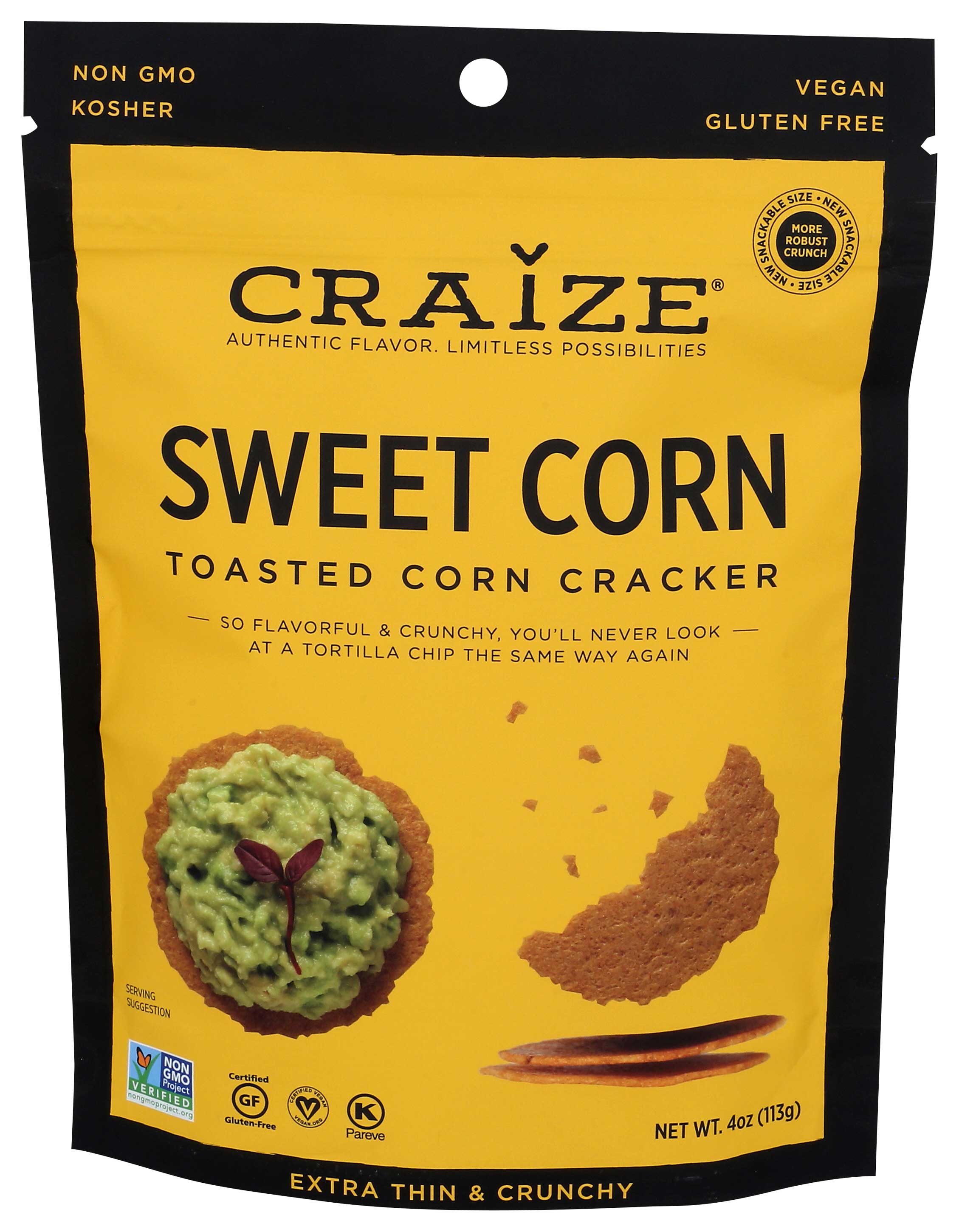 Craize Sweet Toasted Corn Crisps, 4 Ounce -- 6 per case