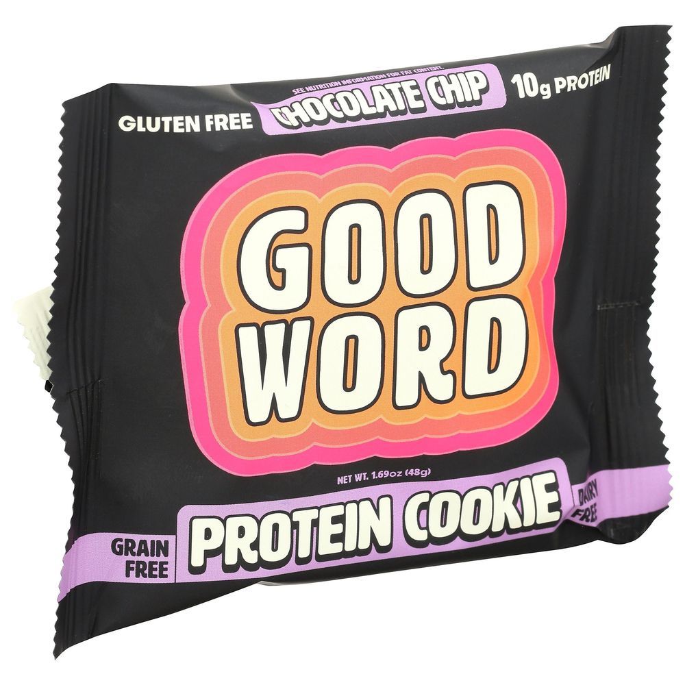 Good Word Chocolate Chip Protein Cookie, 1.69 Ounce -- 12 Per Case