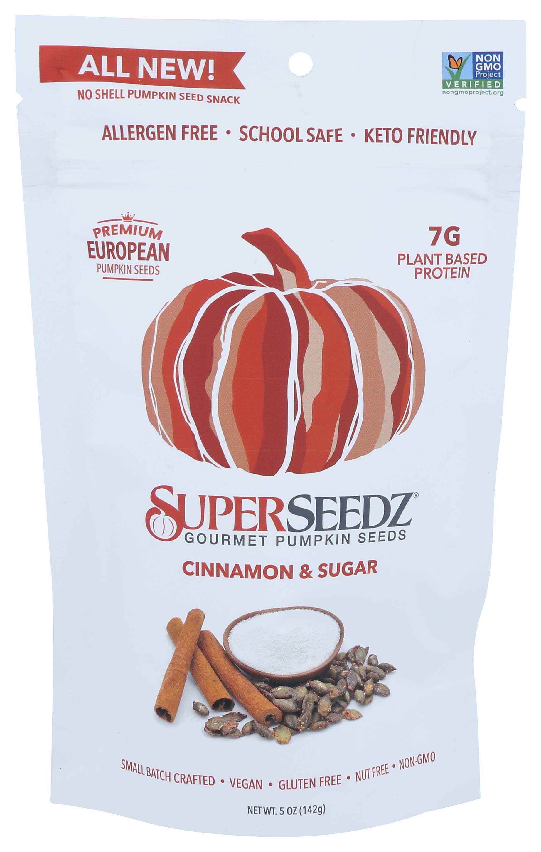 Superseedz Cinnamon And Sugar Pumpkin Seeds, 5 Ounce -- 6 Per Case