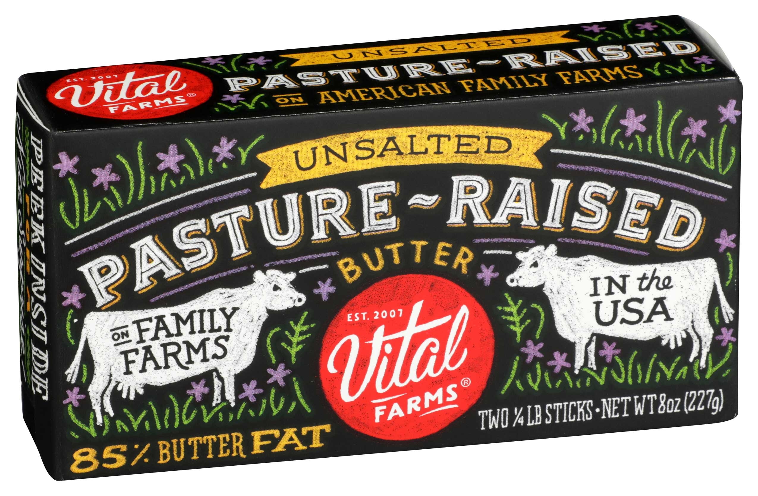 Vital Farms Unsalted Pasture Raised Butter, 8 Ounce -- 12 per case