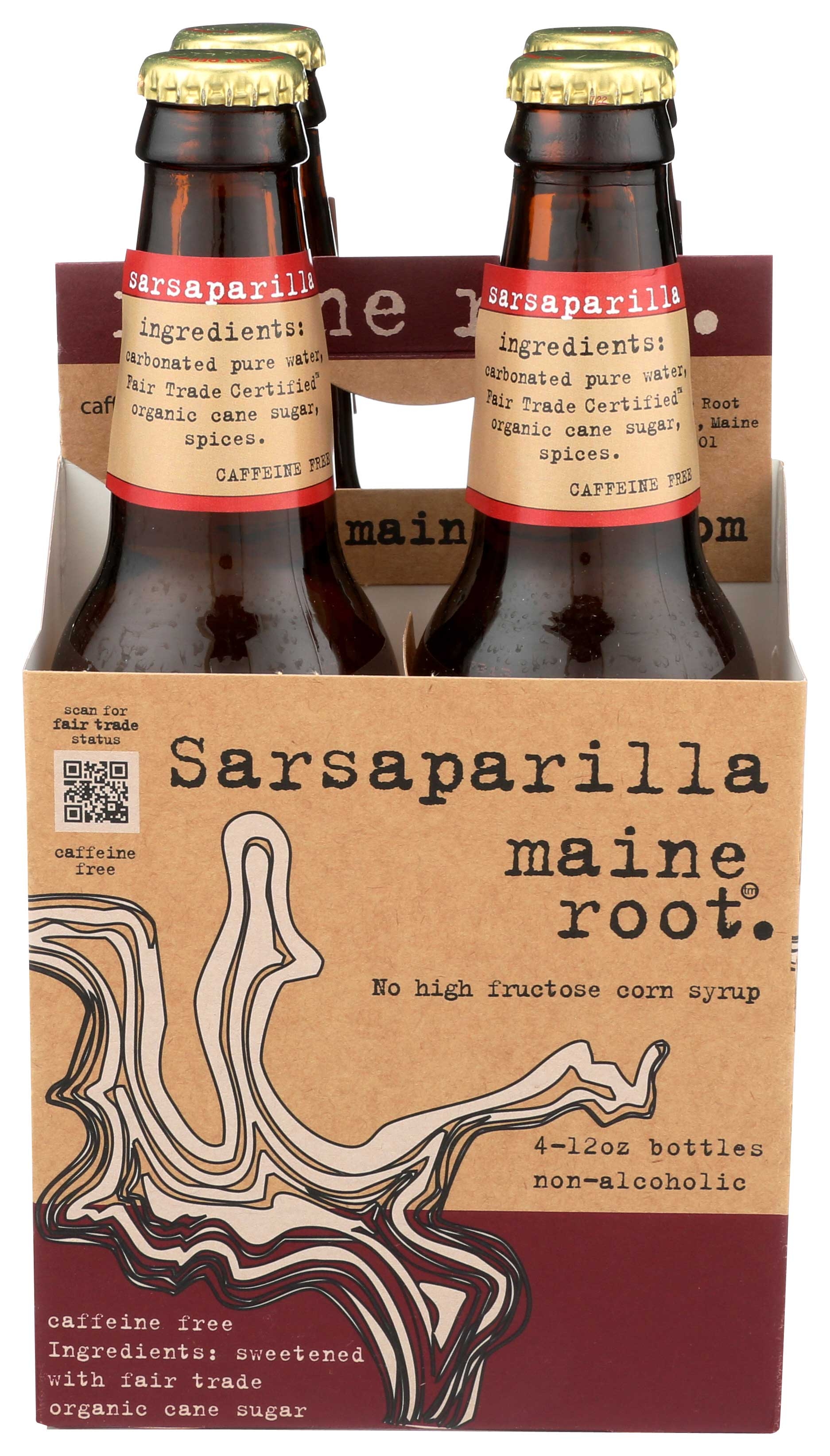 Maine Root Sarsaparilla Soda, 12 Ounce -- 24 per case.