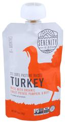 Serenity Kids Organic Pasture Raised Turkey with Sweet Potato Pumpkin and Beets Baby Food, 3.5 Ounce Pouch -- 6 per case