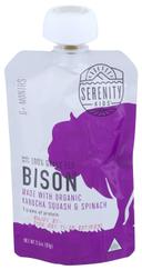 Serenity Kids Organic Grass Fed Bison with Kabocha Squash and Spinach Baby Food, 3.5 Ounce Pouch -- 6 per case