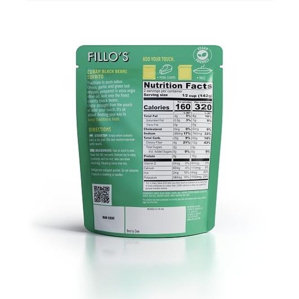 Fillos Cuban Black Beans Sofrito, 10 Ounce -- 6 per case