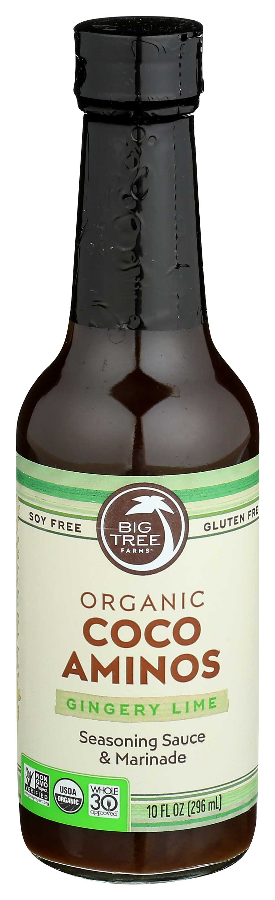 Big Tree Farms Organic Gingery Lime Coco Aminos Seasoning Sauce and Marinade, 10 Fluid Ounce -- 6 per case