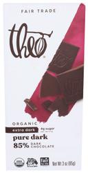 Theo Chocolate Organic Ultimate 85 Percentage Dark Chocolate Bar, 3 Ounce -- 12 per case.