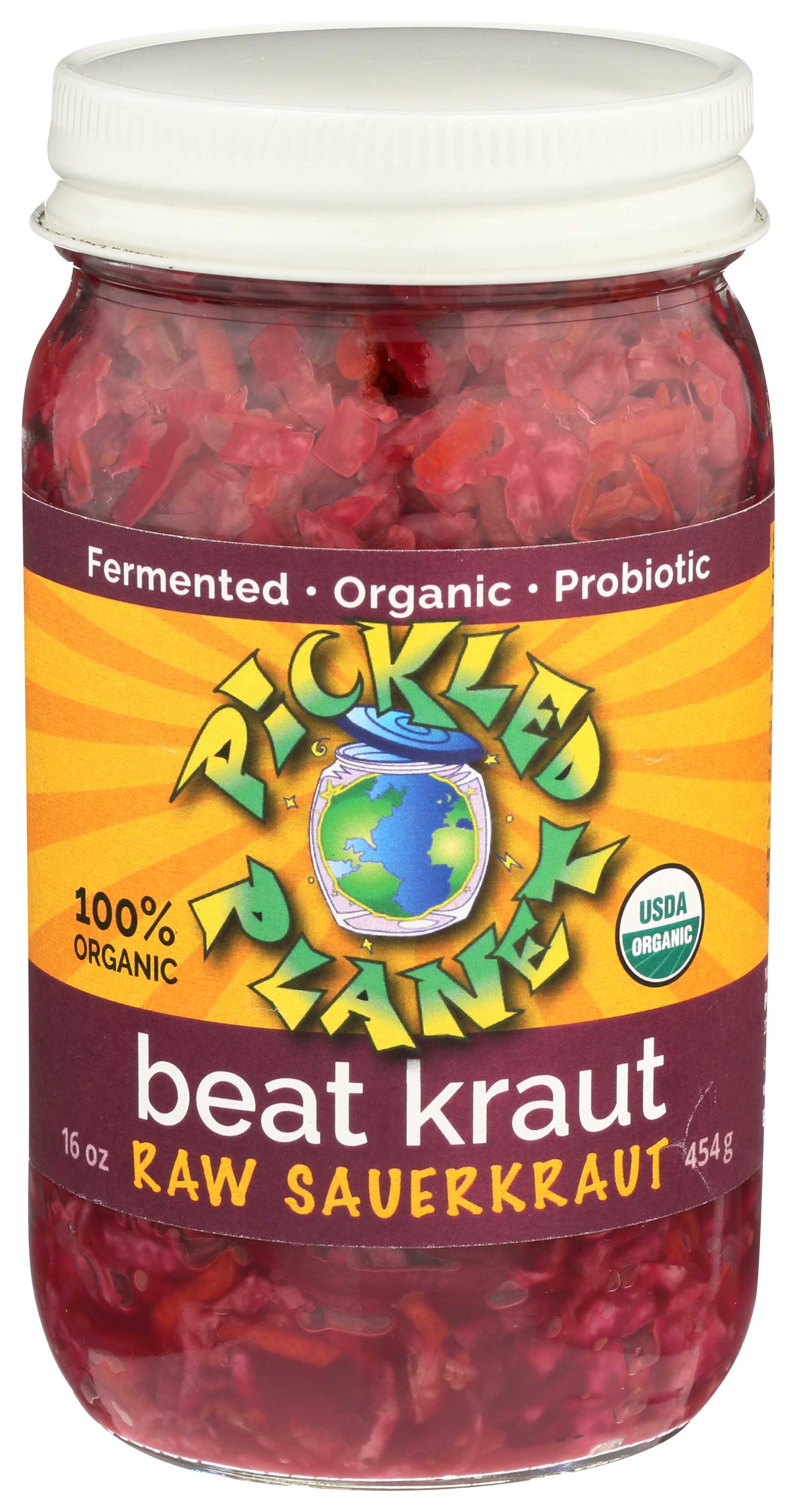 Pickled Planet Organic Raw Beat Kraut Sauerkraut, 16 Ounce -- 6 per case