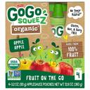 Gogo Squeez Organic Apple Apple Apple Sauce, 3.2 Ounce - 4 per pack -- 12 packs per case.