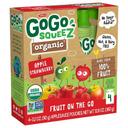 Gogo Squeez Organic Apple Strawberry Apple Sauce, 3.2 Ounce - 4 per pack -- 12 packs per case.