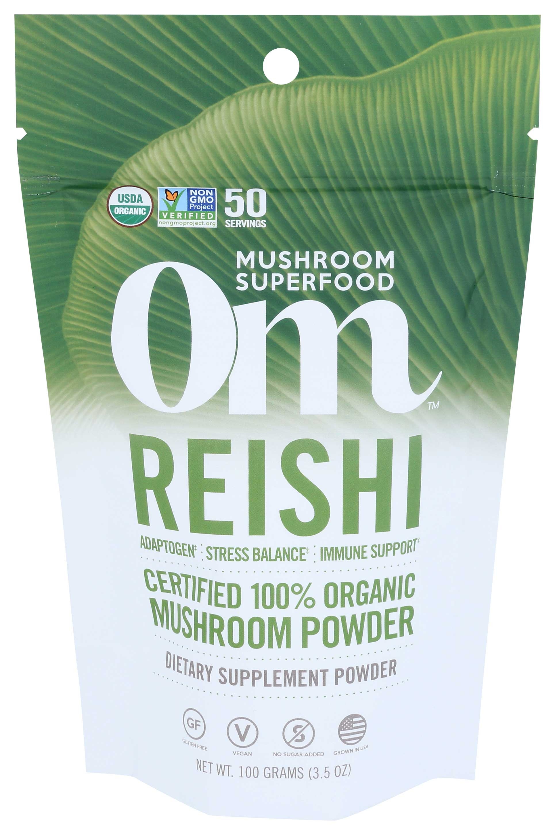 Om Organic Reishi Mushroom Powder, 3.5 Ounce