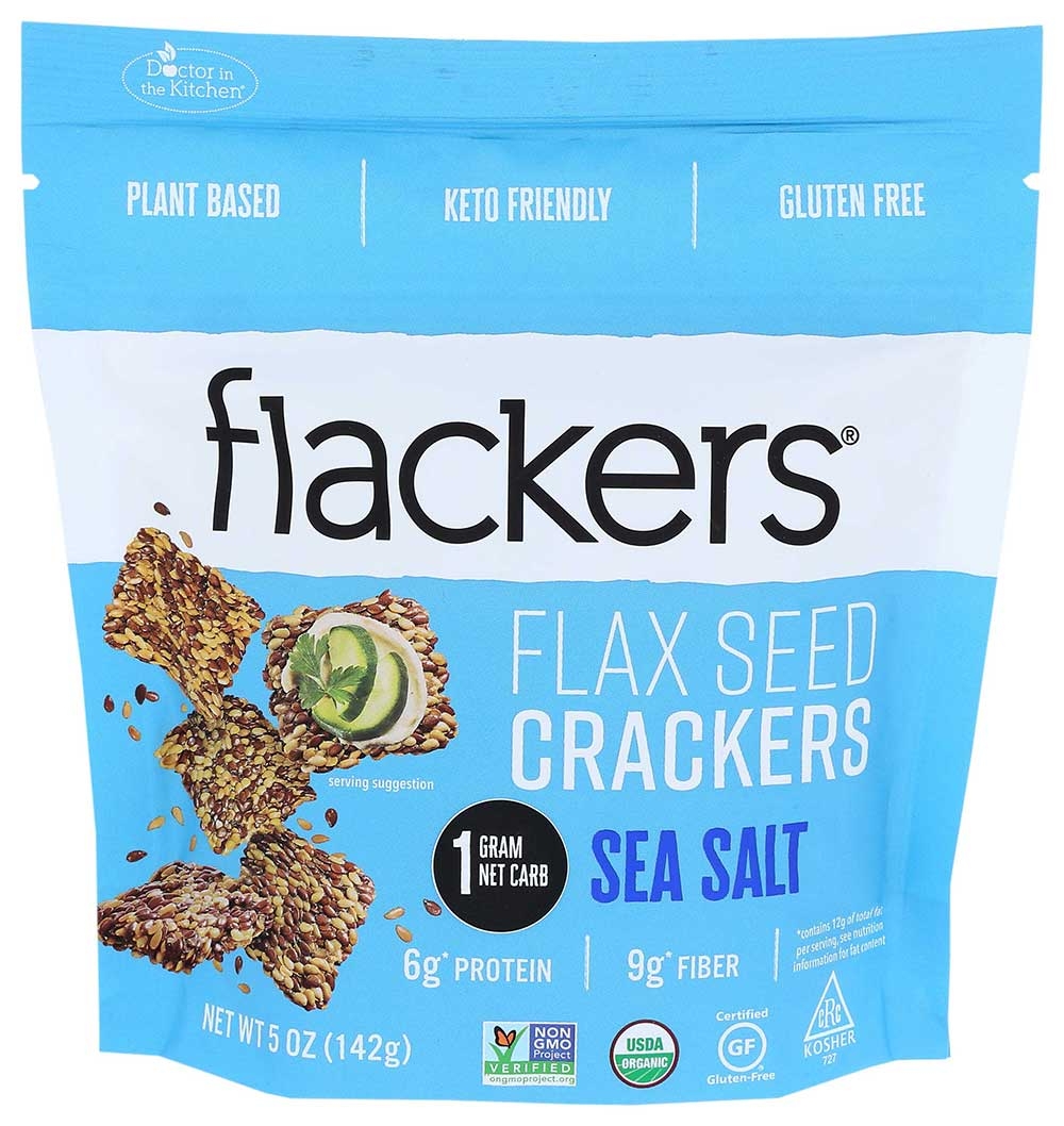 Doctor In The Kitchen Flackers Organic Sea Salt Flax Seed Cracker, 5 ounce -- 6 per case