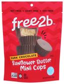 Free2B Dark Chocolate Sunflower Butter Cups Minis, 4.2 Ounce -- 6 per case
