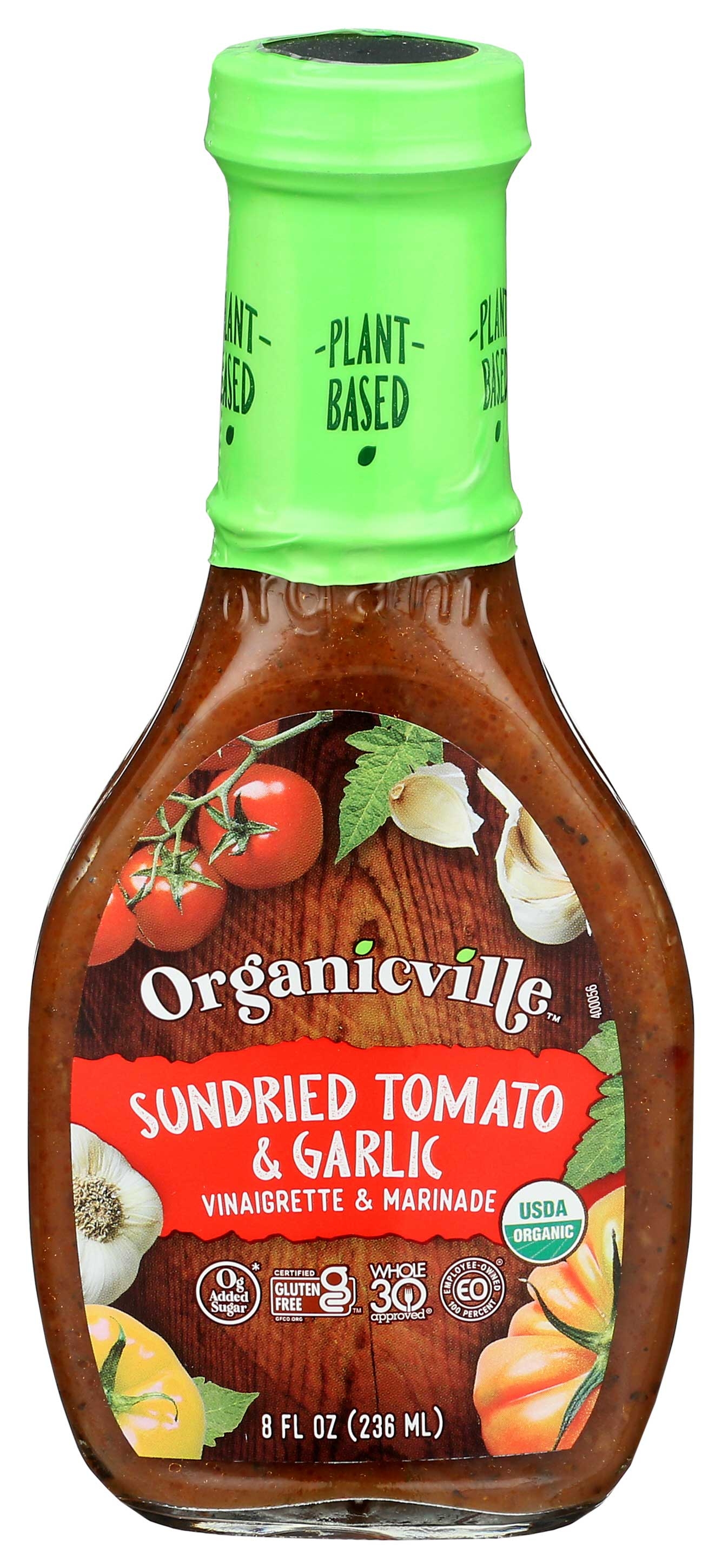 OrganicVille Organic Sun Dried Tomato and Garlic Vinaigrette, 8 Ounce -- 6 per case.