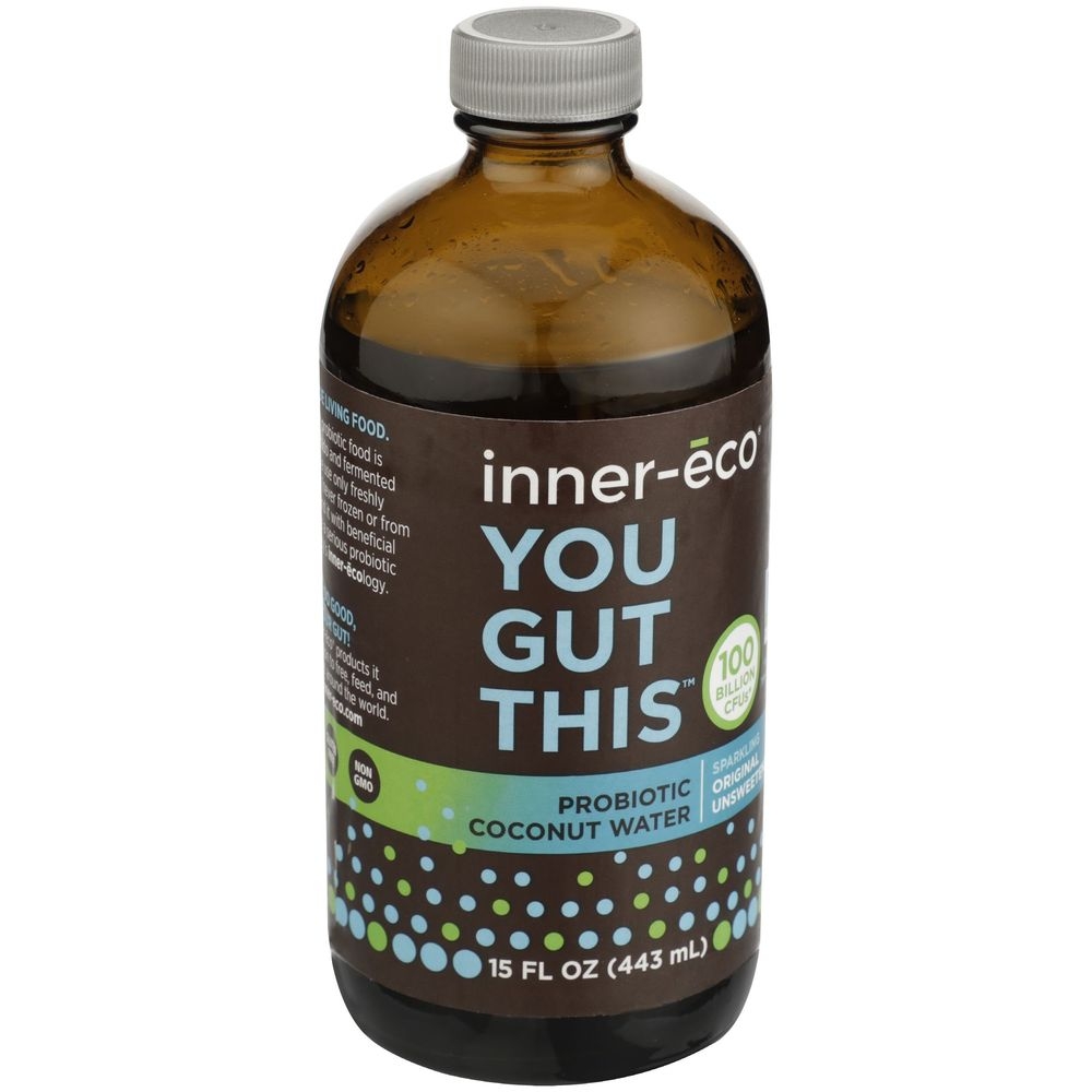 Inner Eco Original Unsweetened Probiotic Coconut Water, 15 Fluid Ounce -- 4 per case