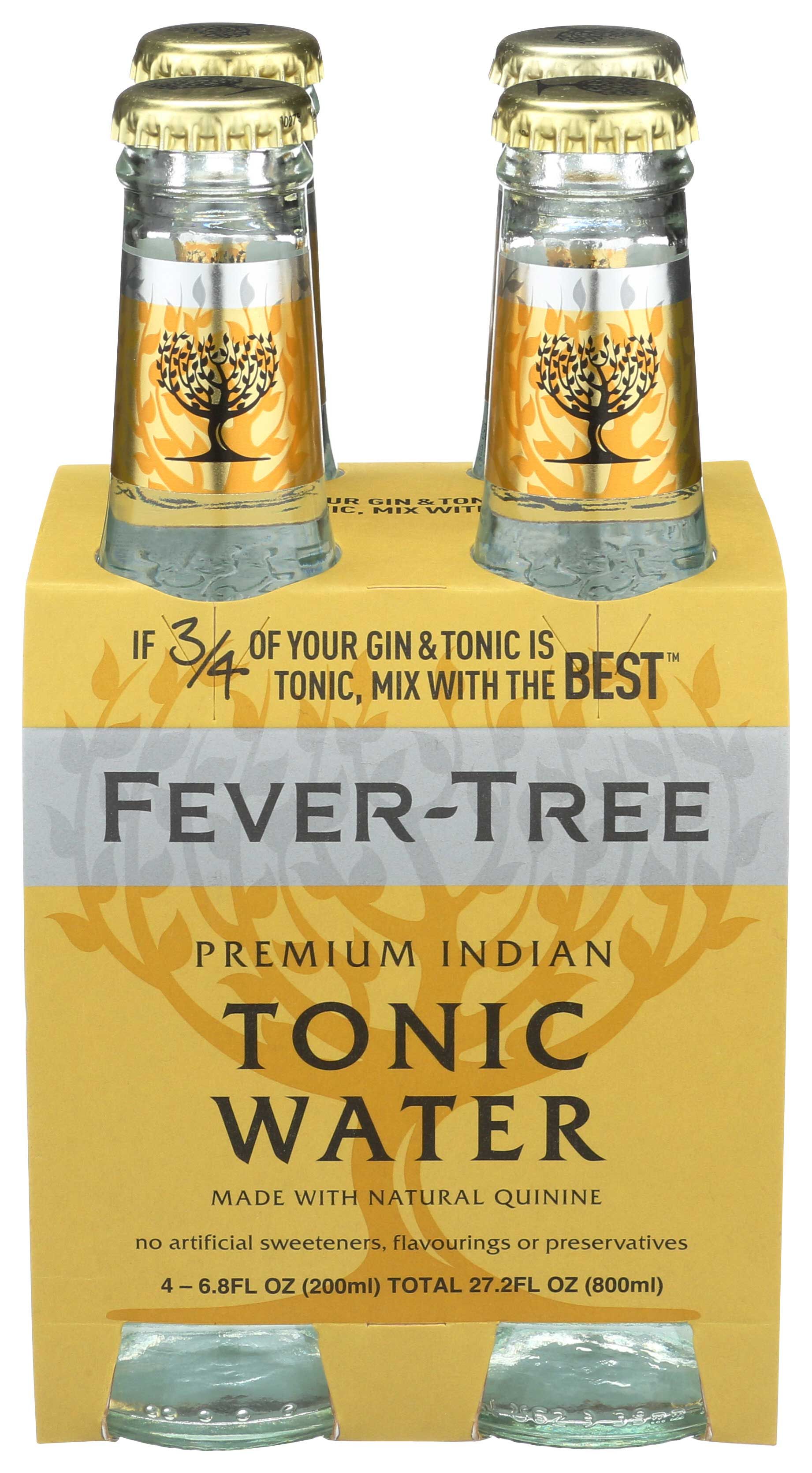 Fever-tree Premium Indian Tonic Water, 6.8 Fluid Ounce, 4 Count -- 6 Per Case