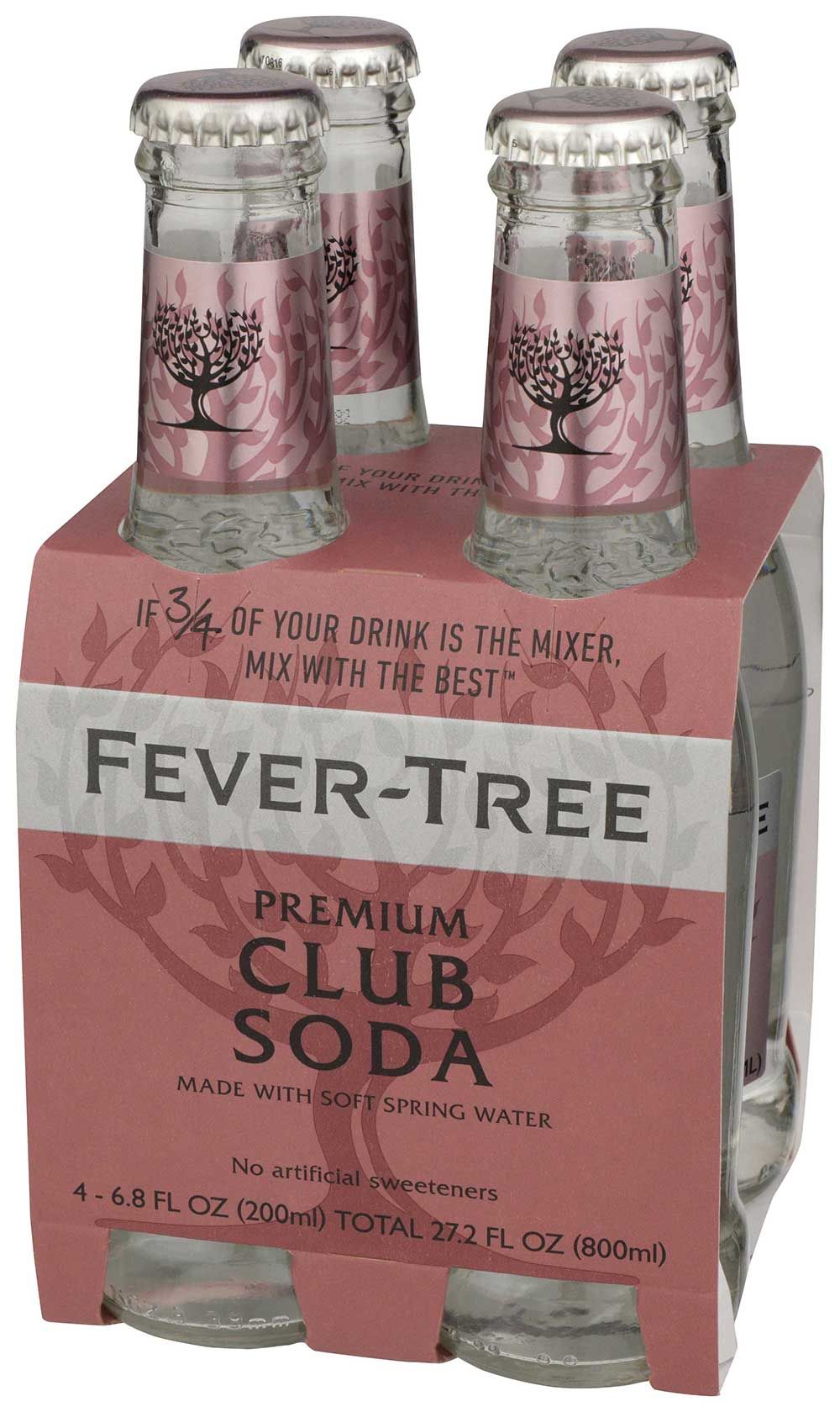 Fever-tree Spring Club Soda, 6.8 Fluid Ounce, 4 Count -- 6 Per Case