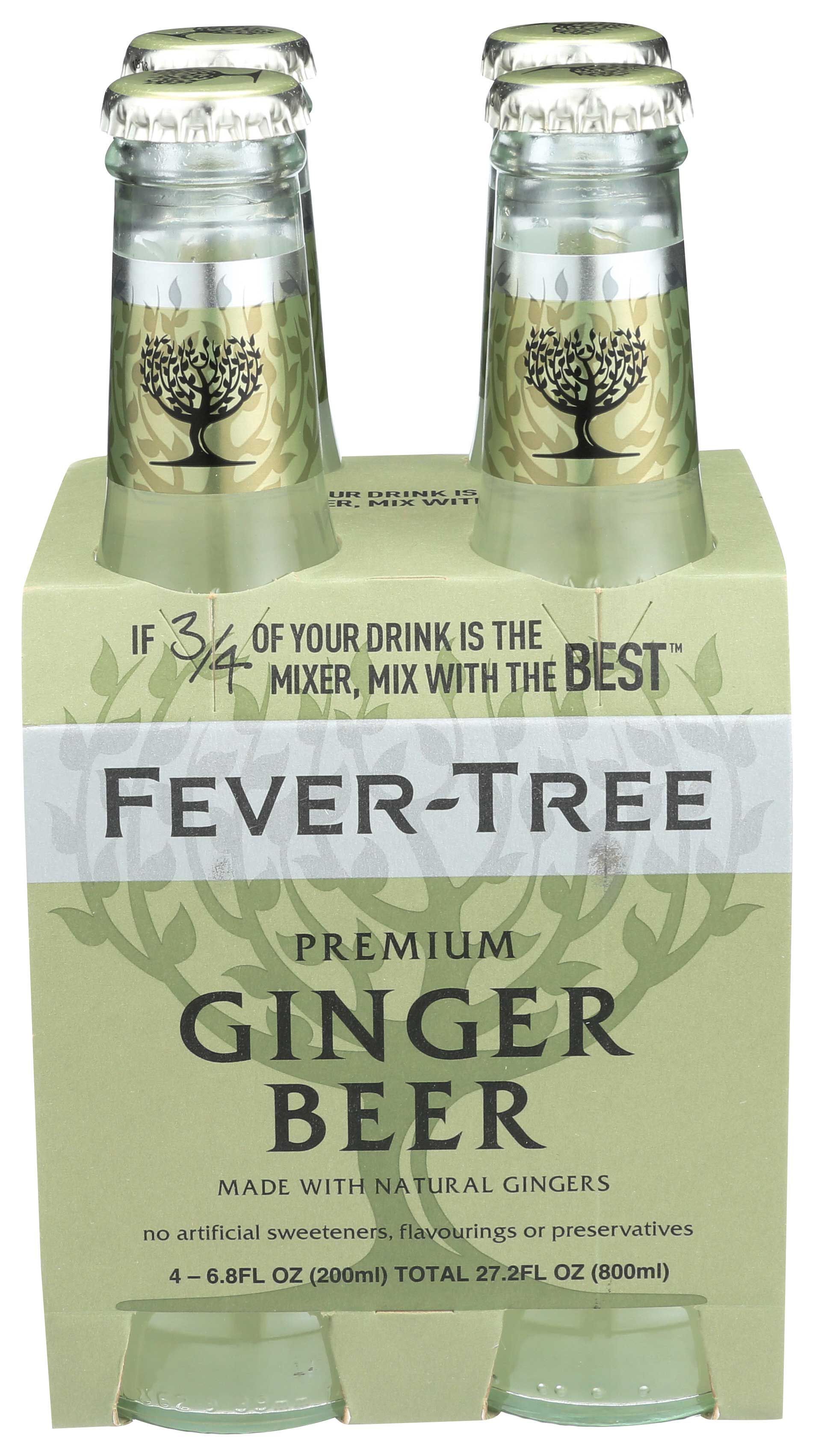 Fever-tree Premium Ginger Beer Soda, 6.8 Fluid Ounce, 4 Count -- 6 Per Case