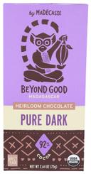 Madecasse Organic 92 Percent Cocoa Dark Chocolate Bar, 2.64 Ounce -- 12 per case.