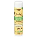 Babo Botanicals SPF30 Clear Zinc Sunscreen Sport Stick, 0.6 Ounce -- 12 per case