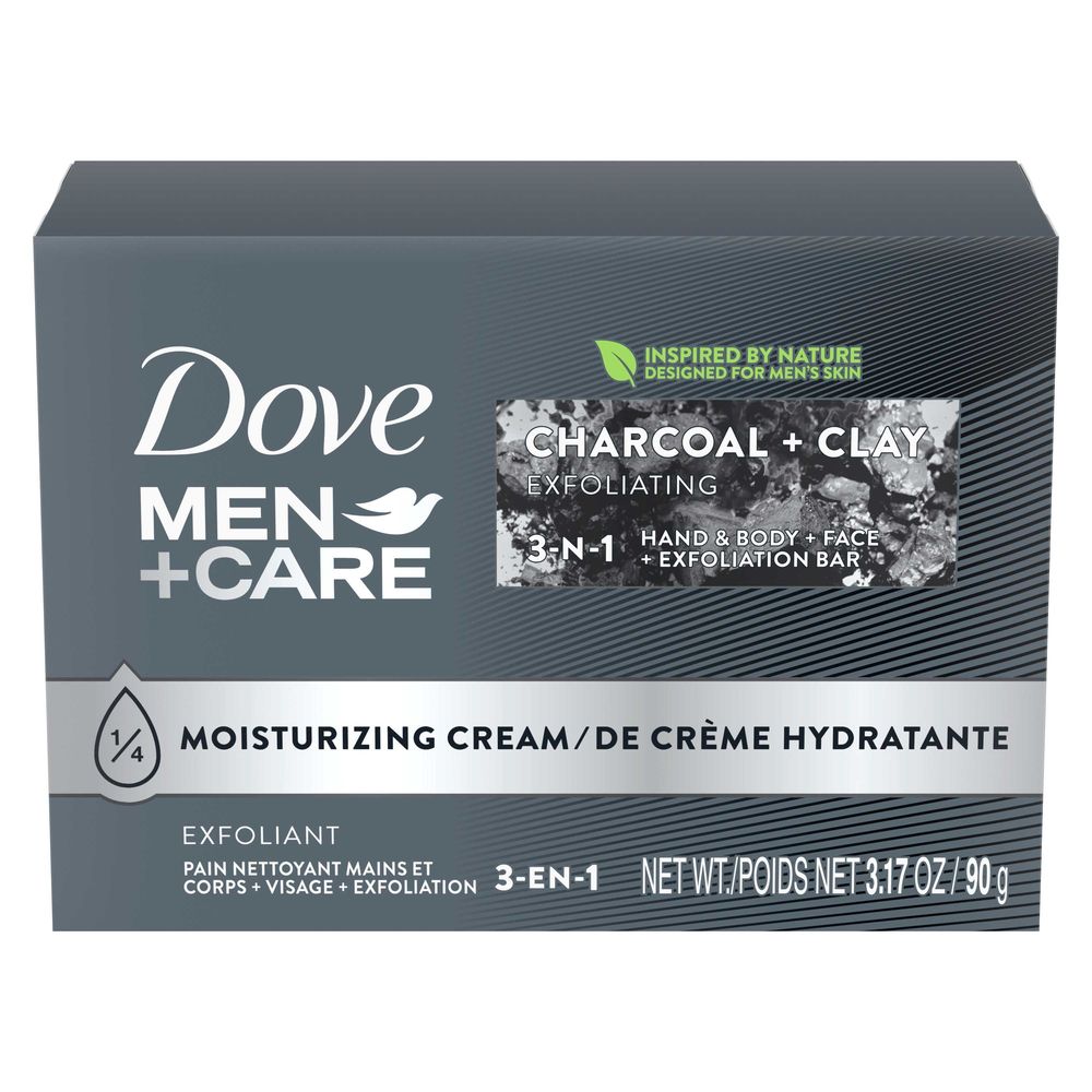 Dove Men Plus Care Charcoal Plus Clay 3-n-1 Hand and Body Face Shave Bar, 22.5 Ounce -- 12 per case