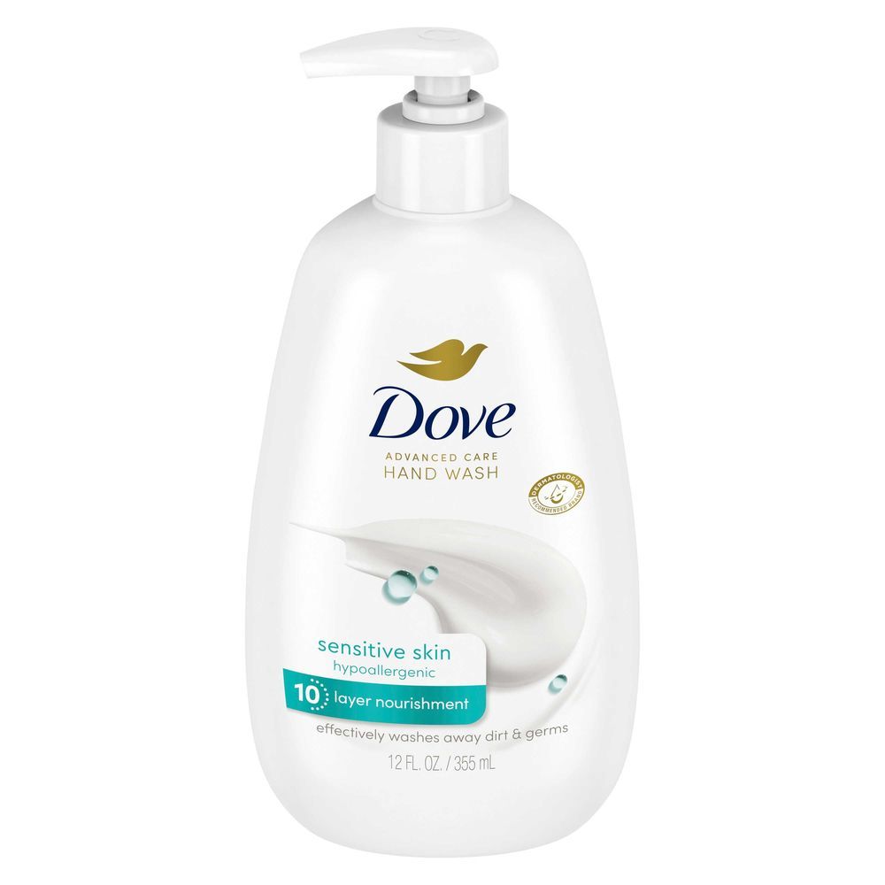 Dove Advanced Care Sensitive Skin Hand Wash, 12 Ounce -- 4 Per Case